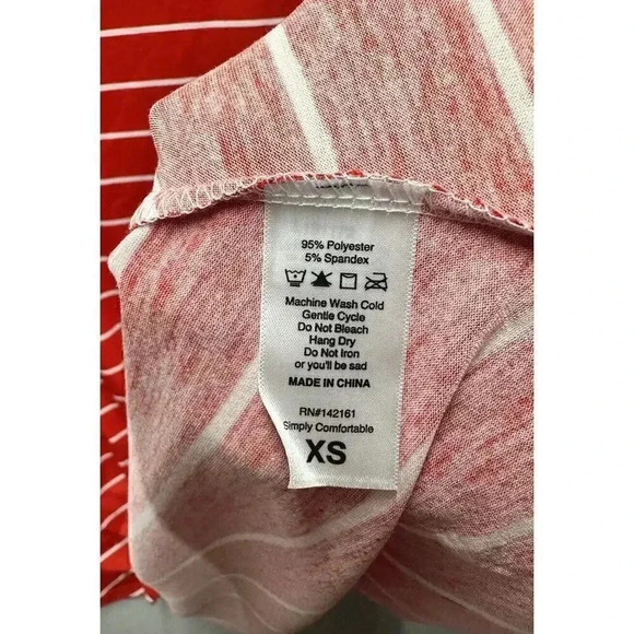 NWT LuLaRoe Size‎ XS Red And White Stripes Jessie Dress With Pockets - Picture 5 of 8